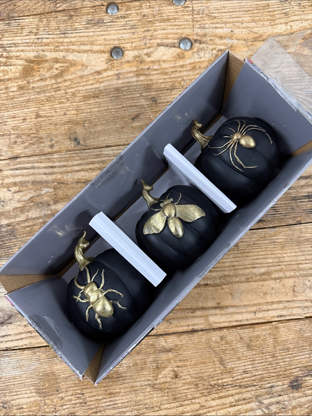 Christian Lacroix Maison Black and Gold Insect Pumpkin Bugs Accents